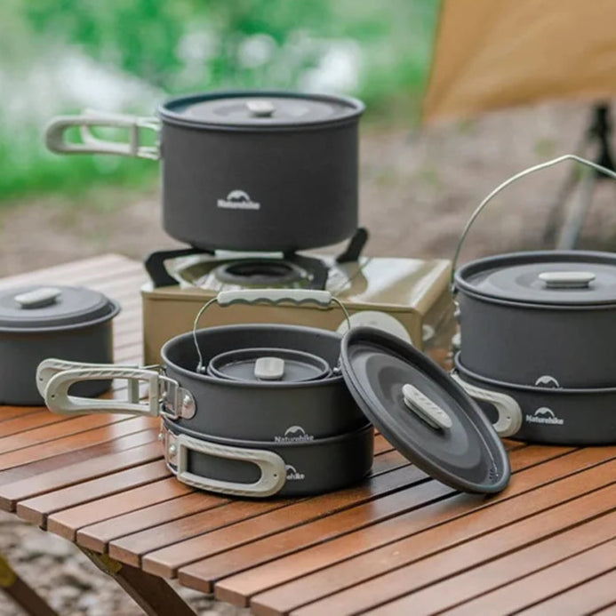 Naturehike 2–4 Person Camping Cookware Set – Non-Disposable, Boil-Ready, Lightweight Cook Kit